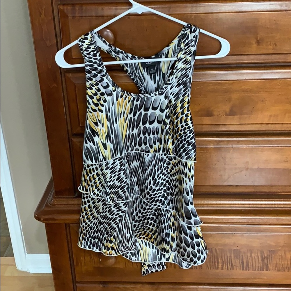 Yellow & Gray Top w/ Tie Back